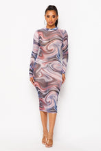 Load image into Gallery viewer, Illusion Mesh Long Sleeve Dress
