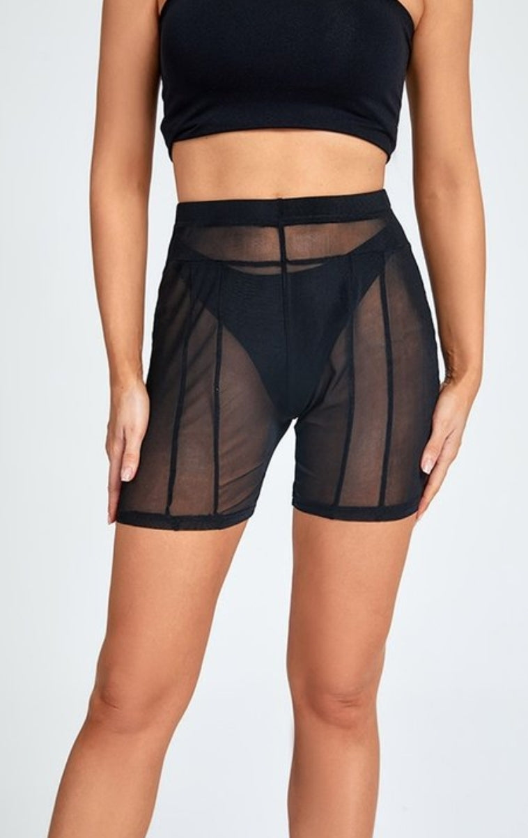 High Waist Mesh Shorts (Multiple Colors Options)