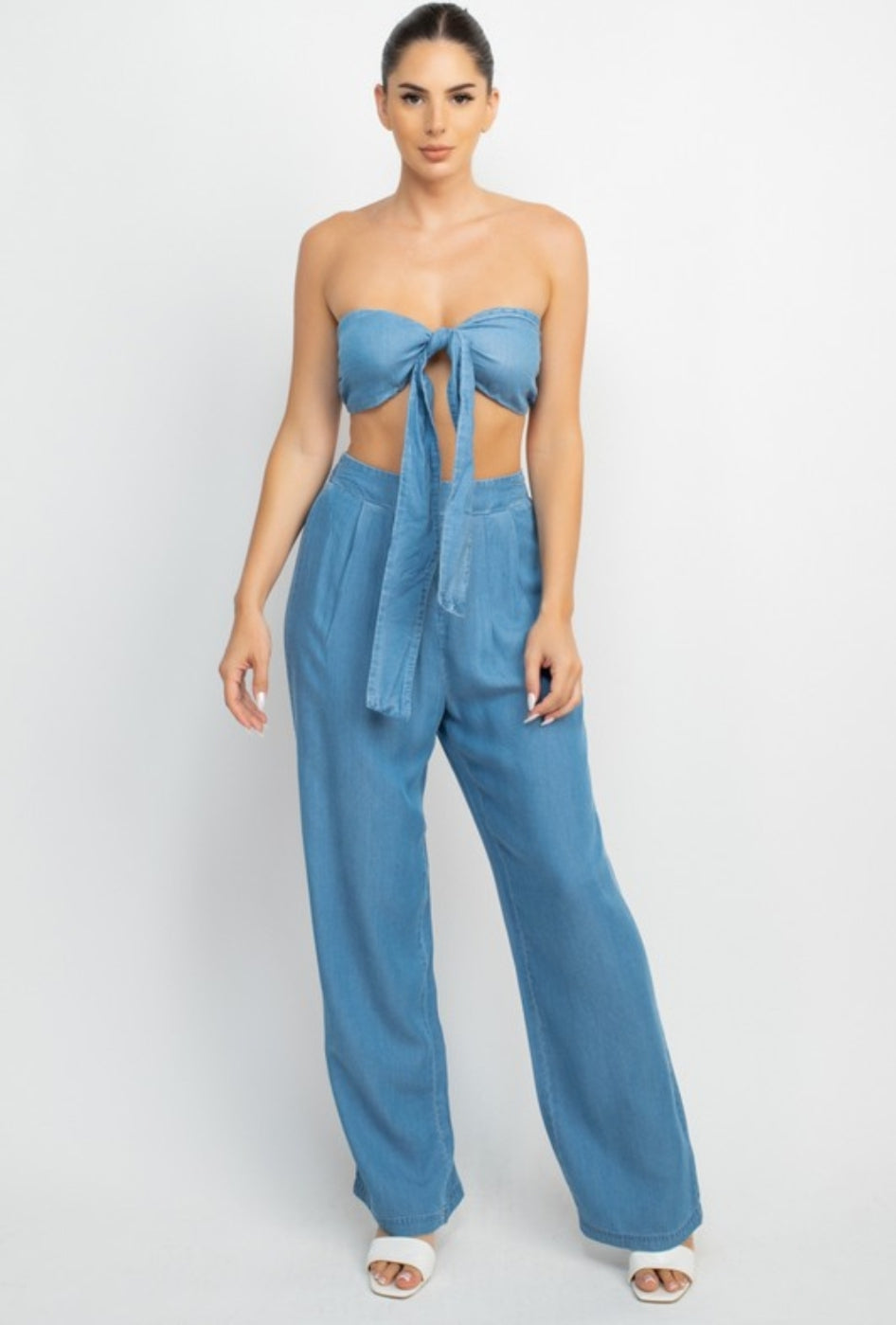 Breezy Denim Pants Set (Multiple Color Options)